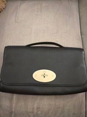 NWT Mulberry Lily Black Leather Clutch